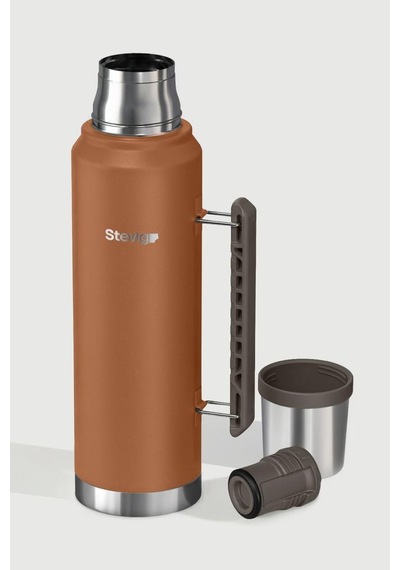 Stevig 1 Camper Klasik Kulplu Sızdırmaz Çelik Termos Autumn Leaf 1.2 Lt St-259 Turuncu