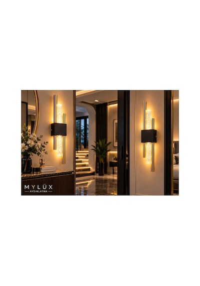 Mylüx Kabarcıklı Kirpi Aplik Siyah Gold 220v Elektrikli Led 50 Cm Modern Dekoratif Duvar Aydınlatma Siyah Siyah