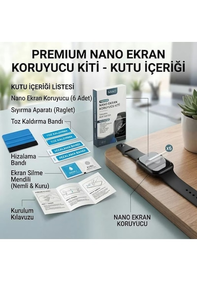 Amazfıt Verge Lite Uyumlu 6 Adet Hd Şeffaf Nano Hidrojel Ekran Koruyucu Kırılmaz Darbe Emici Tpu Film