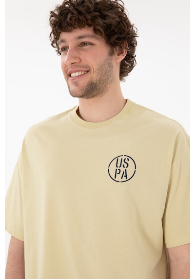 U.S. Polo Assn. Erkek Oversize Fit Bisiklet Yaka Açık Haki Tişört 50305904-VR183