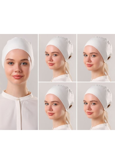 Melodi Scarf Kadın Tesettür Dikişli Set Bone Ekru 5 Adet Bağlamalı Penye Bone Ekru Melodi Scarf Kadın Tesettür Dikişli Set Bone Ekru 5 Adet Bağlamalı Penye Bone Ekru