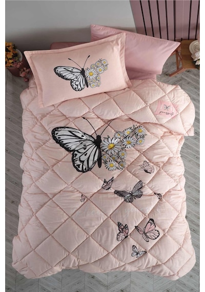 Clasy Pamuk Tek Kişilik Uyku Seti Daisy Love V2 Somon