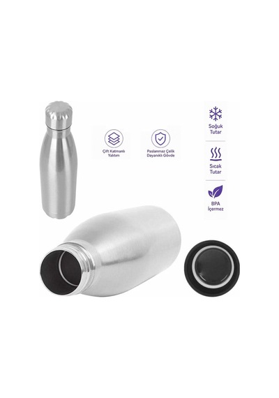 Sn-25711 Şişe Tipi 350 Ml. Paslanmaz Çelik Termos Renkli