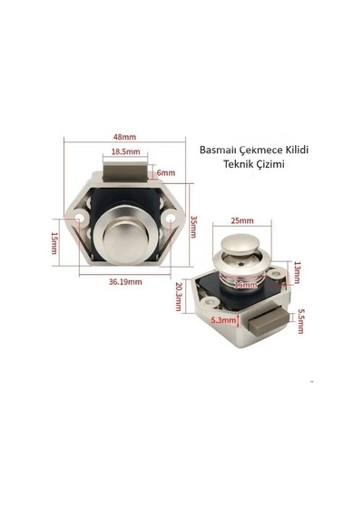 Karavan, Yat, Tekne, Bas Aç Kilitli Dolap, Çekmece Kulbu-9016162758339