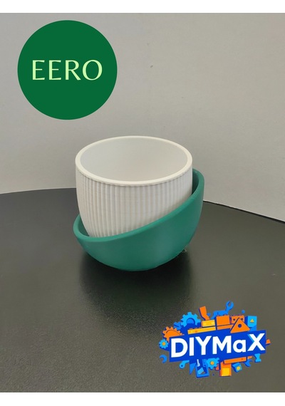 Eero Planter Saksı 8x8 Cm Dekoratif Modern Minimal Sukulent Saksı Beyaz - Yeşil