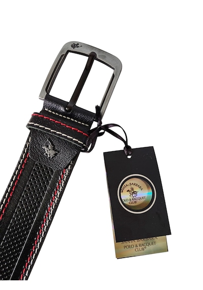 Santa Barbara Polo Racquet Club Santa Barbara Polo & Racquet Club Siyah Deri Erkek Kemer 4,5 Cm Siyah