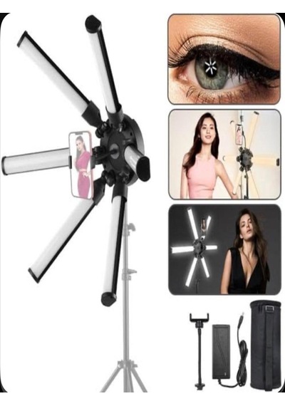 Mega Yıldız Led Stüdyo Çekim Işığı 120w Ürün Konsept Makyaj Youtube Fotoğraf Video Işığı 210 Cm Tripod Ayak