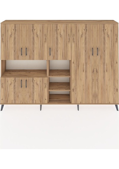 Arges Dolap 13 Raflı 7 Kapaklı 220x30x163 Çam-çam Çam-çam