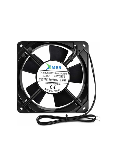 120x120x25mm 12cm 25mm 0.09a 220v Ac 2p Fan Siyah