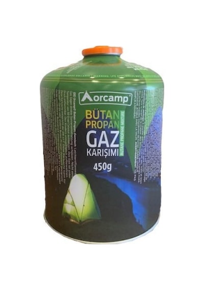 Go İthalat Büyük Tombul Bütan Propan Gaz Kartuş Kore Tipi Ocaklar İçin 450gr Green Moss