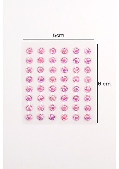 Pembe Parlak Taş Detaylı Yüz Ve Tırnak Sticker