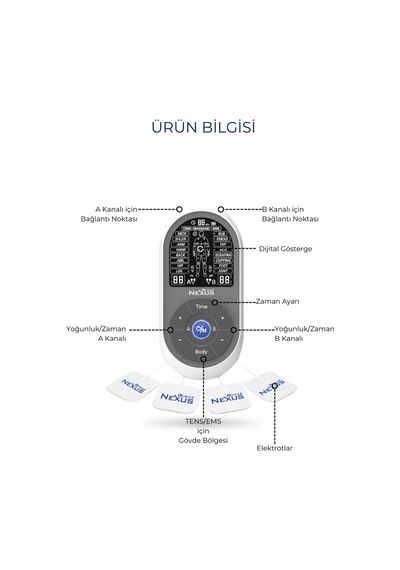 Direct Nexus TENS ve EMS Masaj Cihazı | Giderici & Rahatlatıcı Stimülatör