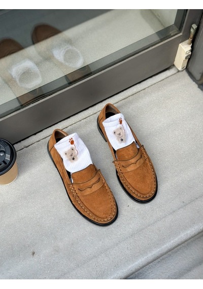 Erva'nın Butiği Taba Süet Serly Büzgü Detay Rahat Kadın Loafer-6467
