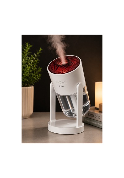 Alev Efektli Hava Nemlendirici 280 Ml Ultrasonik Sessiz Aroma Difüzör, Led Gece Lambası, Otomatik Kapanma-14925