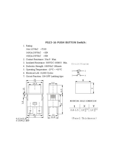 Ic-180h Basmalı Işıklı Anahtar 220v 4p Kalıcılı Ps23-16n