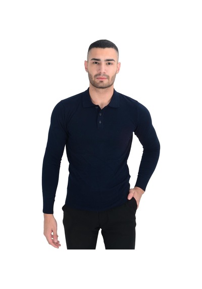 Cengiz İnler Polo Yaka Basic Erkek Triko Kazak