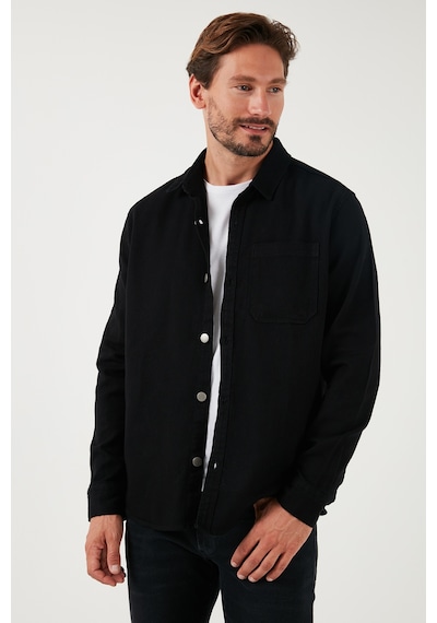 Buratti Pamuklu Tek Cepli Regular Fit Erkek Gömlek Cf25W129140 Siyah