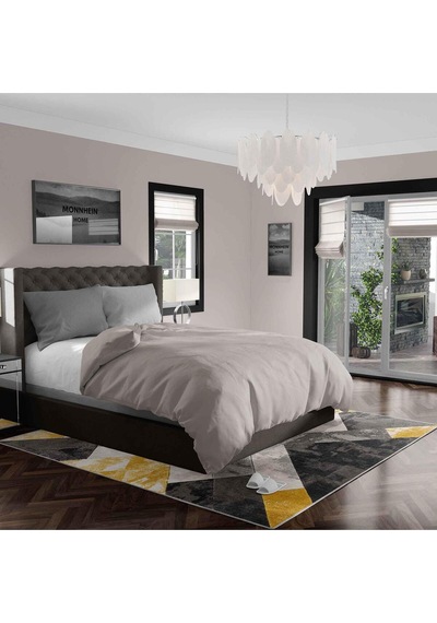 Kaymaz Taban Yıkanabilir Halı Mutfak, Salon, Yatak Odası İçin Modern Dijital Baskı Halı Slnhalı26 - 0087 Çok Renkli