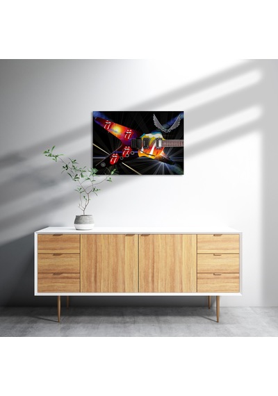 Cakasepetim Elektrogitar Kırmızı Dudaklar Ve Dil Ahşap Mdf Tablo
