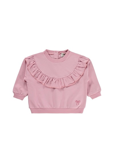 Civil Baby Fiyonk Nakışlı Fırfırlı 6-18 Ay Sweatshirt - Pembe