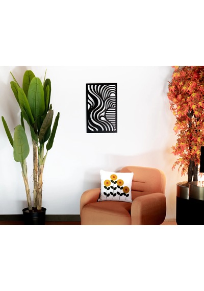 Dikey Dalgalı Metal Duvar Tablosu Salon Dekorasyonu