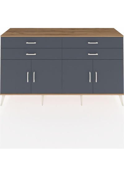 Hyperion Konsol 2 Raflı 4 Çekmeceli 8 Kapaklı 176x44x99 Çam-antra Çam-antrasit