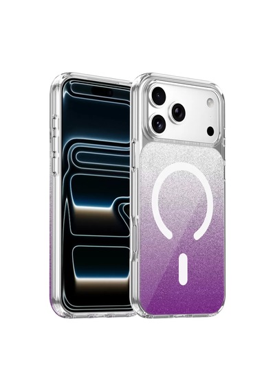 Onegif Apple İphone 17 Pro Max Sora Simli Magsafe Kapak - Mor