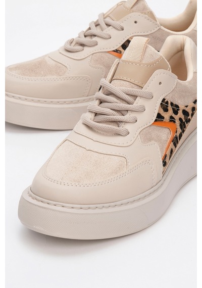 Luvishoes Luvi Shoes Drea Bej Desenli Kadın Günlük Sneakers Bej