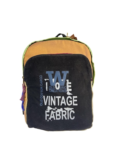 Old Cotton Cargo Kaliteli Tek Bölmeli Vintage Salaş Disayn Günlük Sırt Gezi Okul Kamp Çantası 32 Cm X 38 Cm Siyah
