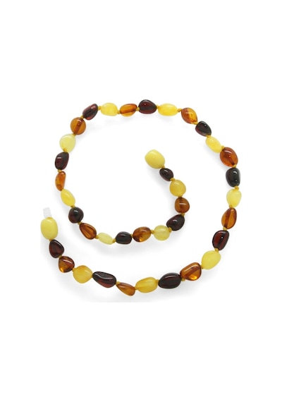 Gümüşhediyeal Multicolor Doğal Damla Kehribar Taşlı Bebek Diş Kolyesi 549661215 Siyah