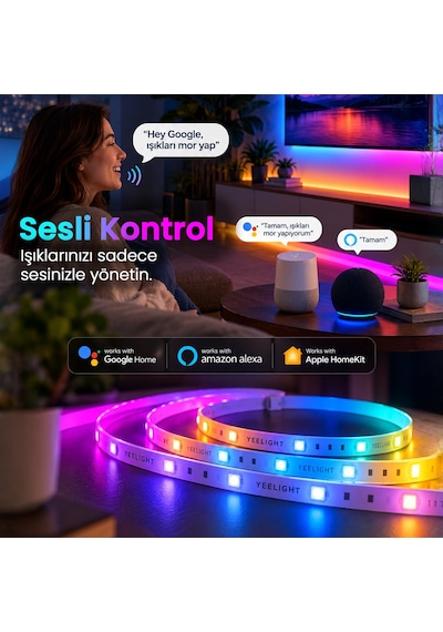 Xiaomi Yeelight Led Rgb Wifi Işık Şeridi 1s 2 Metre