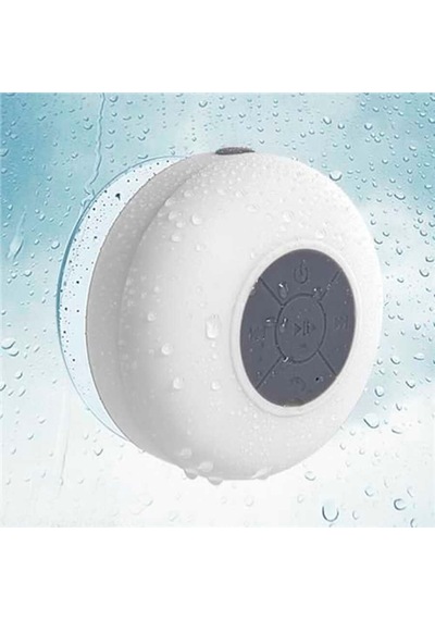 Su Geçirmez Mini Bluetooth Duş Hoparlörü Beyaz