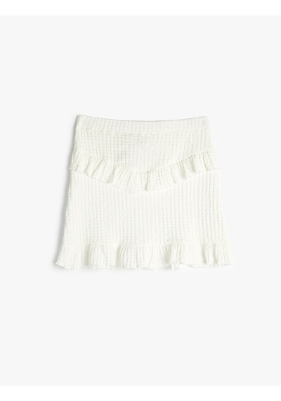 Koton Mini Etek Katlı Dokulu Beli Lastikli Beyaz 4skg70070ak Beyaz Koton Mini Etek Katlı Dokulu Beli Lastikli Beyaz 4skg70070ak Beyaz