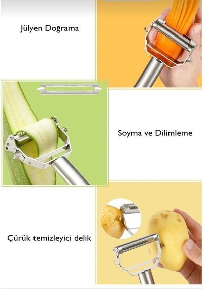 Paslanmaz Çelik Jülyen Soyacak Patates Sebze Soyacağı Metalik Diğer