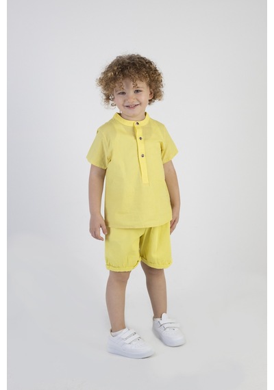 Harika Kids Erkek Çocuk Gömlek-gardin Şort Alt Üst Takım 001
