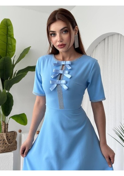Etiler Collection Wera Taşlı Fiyonk Detaylı Elbise S