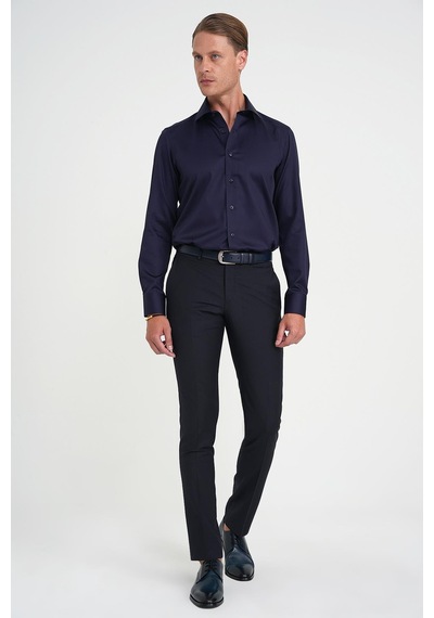 Efor Slim Fit Pilesiz Yün Klasik Lacivert Kumaş Pantolon P 1191 Lacivert