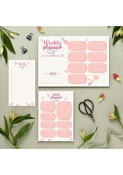 Colortouch Masaüstü Planner Set - 50 Sayfa Tarihsiz Haftalık, Günlük Planlayıcı - Ofis Çalışanı, Öğrenci, G Genel