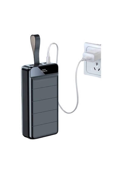 Taşınabilir Powerbank 50.000 Mah 4 Girişli Hızlı Şarj Led Göstergeli Fenerli Şarj Sarı