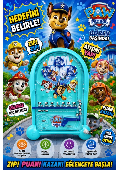 Pinball Paw Patrol Eğitici Retro Eğitici Oyuncak Açık Mavi