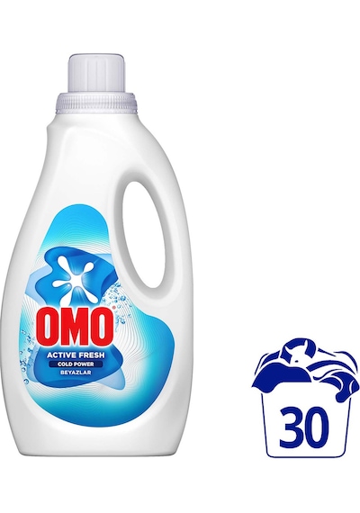 Omo Active Fresh Cold Power Beyazlar Için Sıvı Deterjan 1500 Ml X 6 Adet