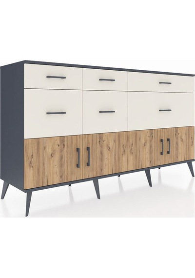 Hyperion Konsol Tek Raflı 6 Çekmeceli 4 Kapaklı 176x44x99 Antrasi Antrasit-çam/aytaşı Hyperion Konsol Tek Raflı 6 Çekmeceli 4 Kapaklı 176x44x99 Antrasi Antrasit-çam/aytaşı