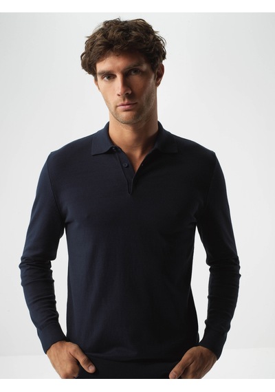 Xint Lacivert Pamuk Dokulu Regular Fit Kazak 801868