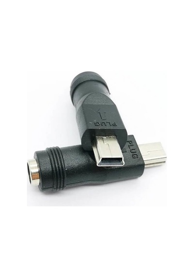 Koodmax - 5 Pin Mini Usb Erkek To Dc 5.5 2.1mm Dişi Soket Çevirici - Güç Adaptörü Fişi Dönüştürücü
