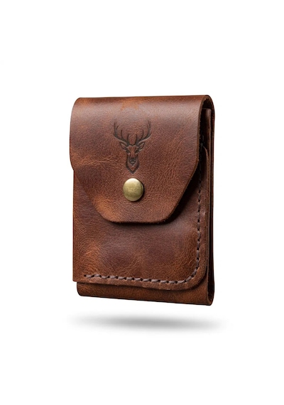 Deer Craft Stag Hakiki Deri Cüzdan Açık Kahverengi - Taba