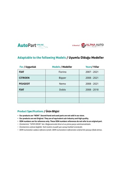 Fiat Fiorino,peugeot Bıpper,citroen Nemo İçin Yan Kalorifer Difüzörü