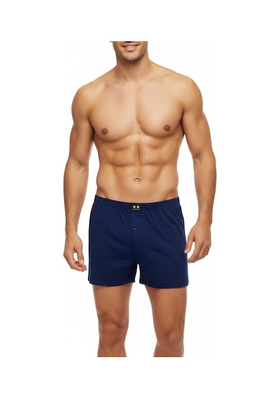 İki Yıldız Erkek Penye Baskı Desenli Boxer Bgl-st05011 Lacivert