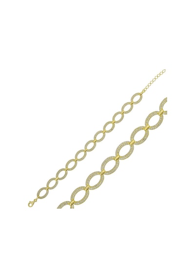 Gümüş Gold Oval Taşlı Bayan Bileklik 11368750