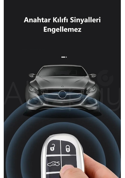 Fiat Egea 500x Jeep Grand Cherokee Wrangler Renegade Compass Chrysler Parlak Anahtar Kılıfı Krmz