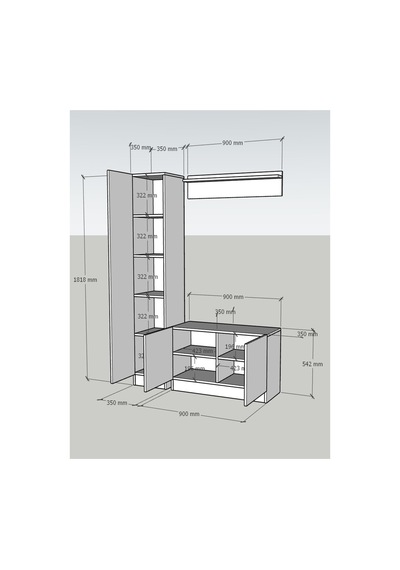Karnaval Portmanto P9101-6 Çam - 3 Kapaklı Askılık Portmanto - Vestiyer - Ayakkabılık